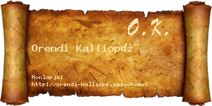Orendi Kalliopé névjegykártya